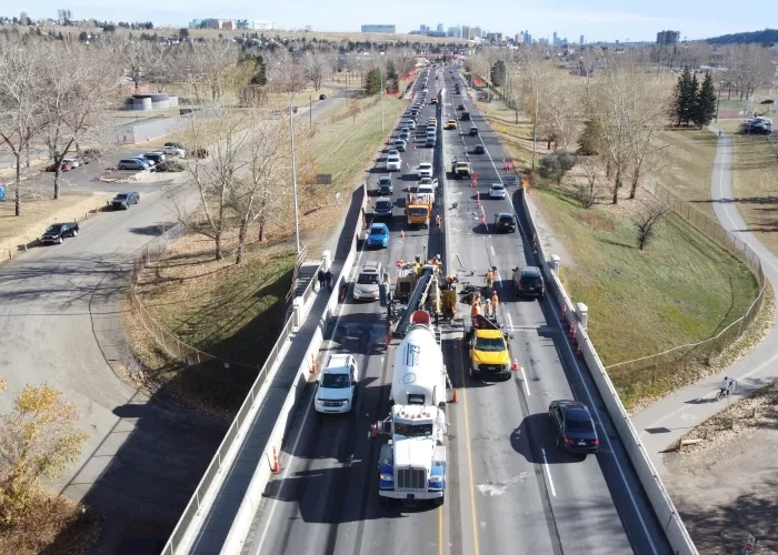 Southwest Calgary ring road shortly after opening.