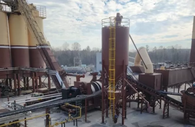 Arial view of The Miller Group's Whitby asphalt plant. 