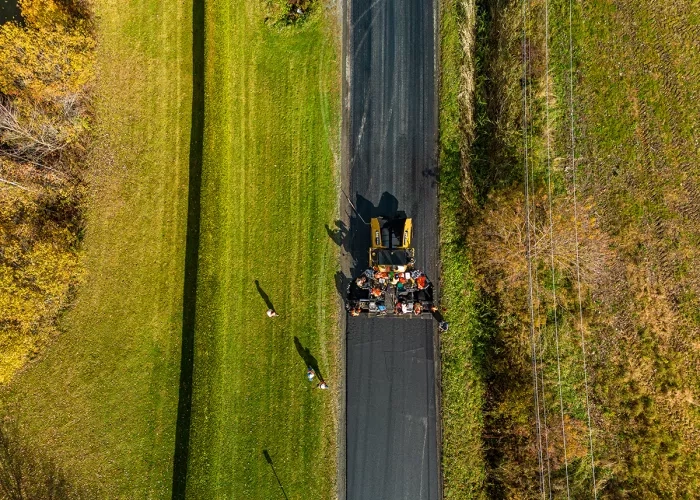 Paving crew from above
