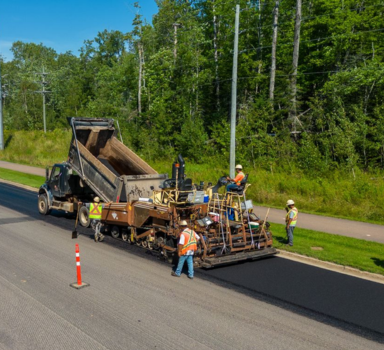 The Miller Group paves a rural road in New Brunswick