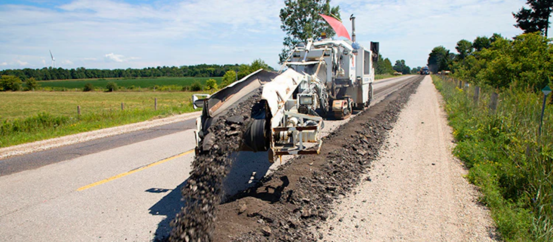 Machine from the Miller Group preparing a road base