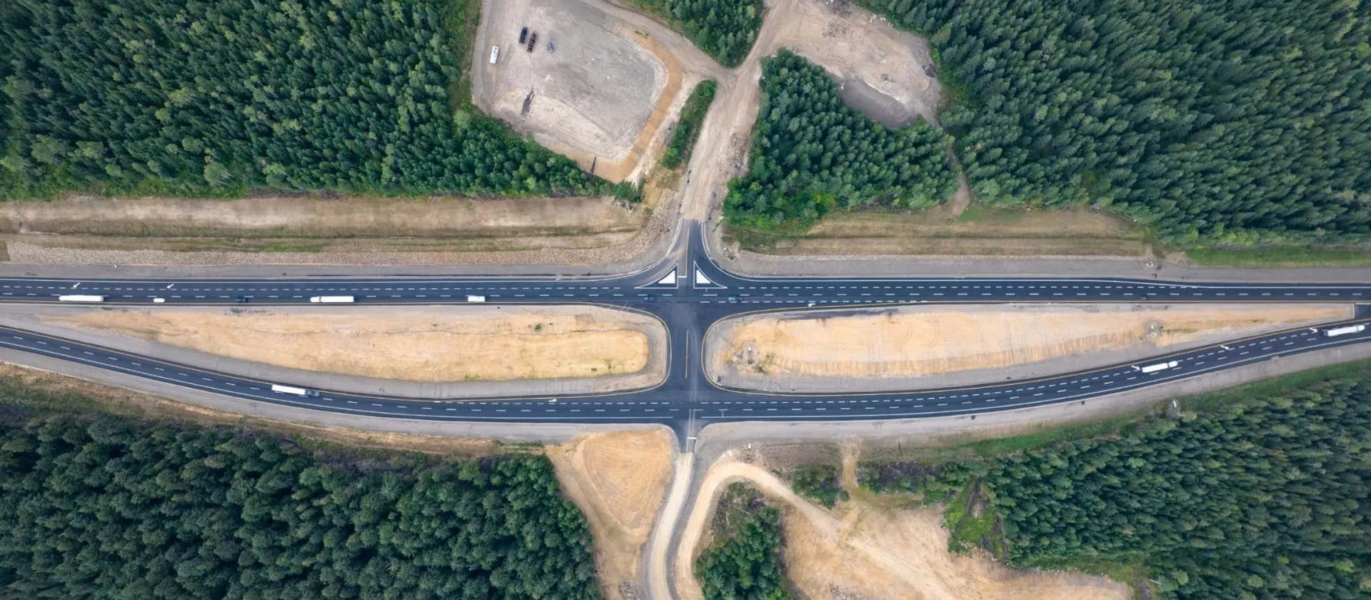 Arial view of Terus performing work on the Quartz Creek Bridge in British Columbia. 