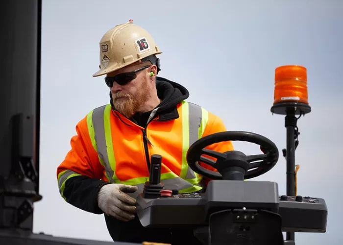 Brenan employee working on hwy 401 in Ontario