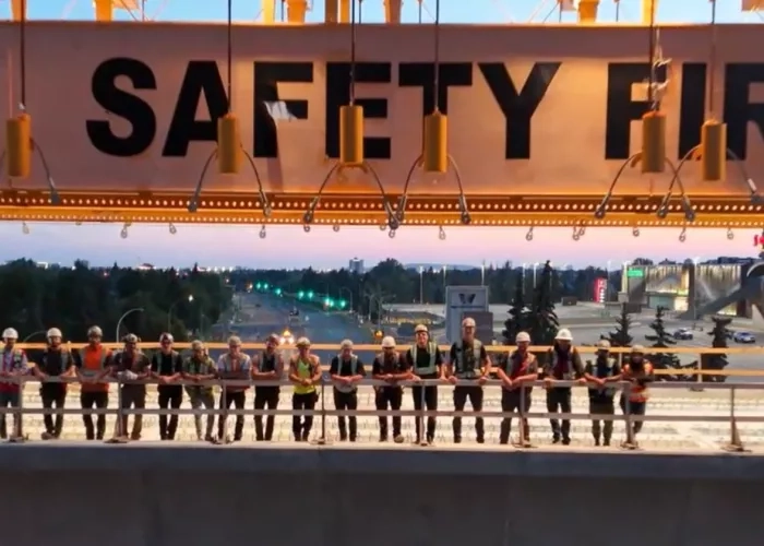 Edmonton Valley Line West LRT Elevated Guideway Crossing Timelapse