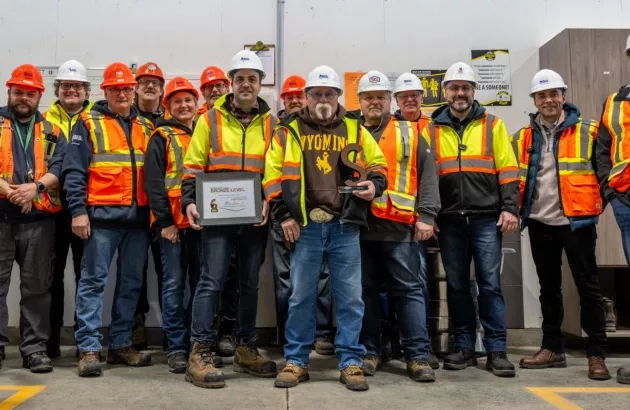 Group photo of the Alberta Highway Services Calgary Yard team. 