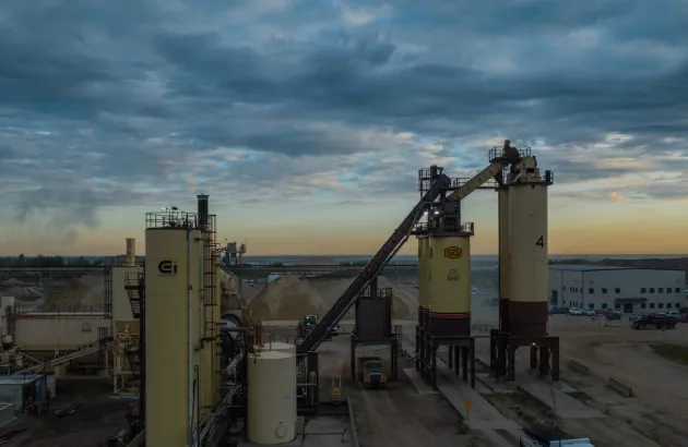 Arial view of Standard General Edmonton's Acheson Asphalt Plant.