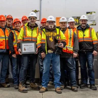 Group photo of the Alberta Highway Services Calgary Yard team. 